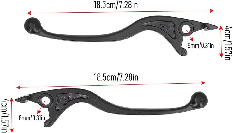 Aramox Brake Handle Lever, 2PCS Brake Handle Lever Aluminum Alloy Black Replacement for Motorcycle Moped ATV - Image 2